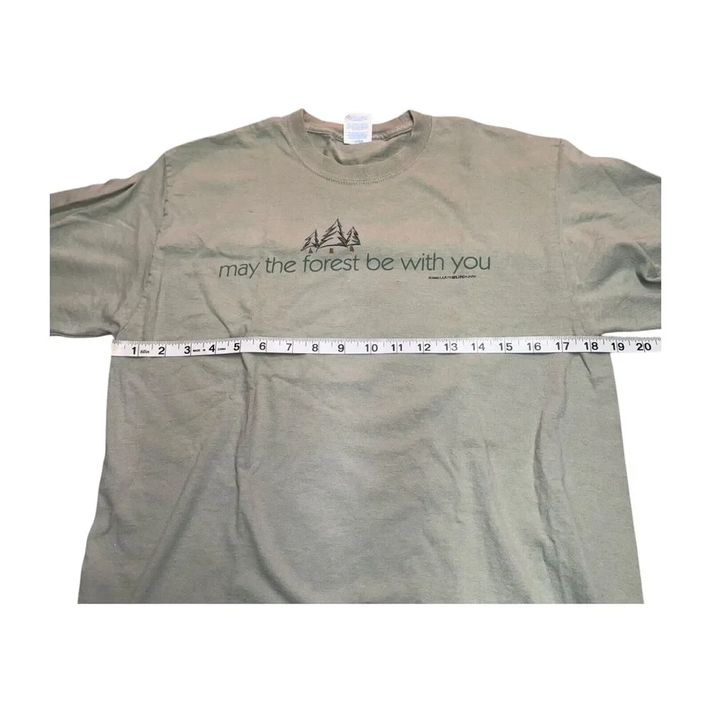 Port & Company T-Shirt Men's Medium Olive Green Cotton May be Forest be with You - Picture 5 of 7